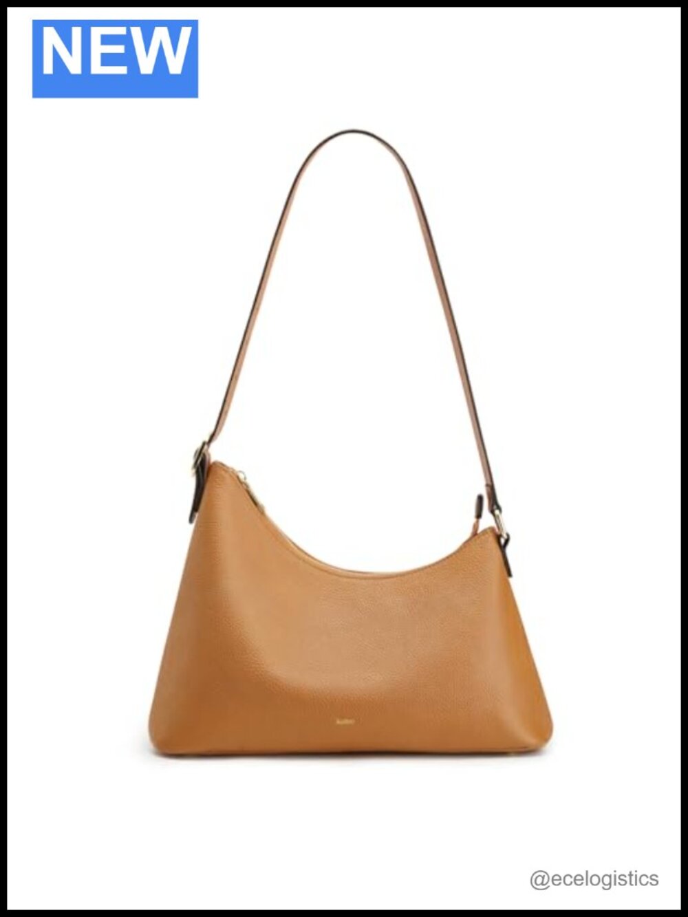 Top Grain Pebbled Cowhide Leather Hobo Shoulder Bag with Pockets